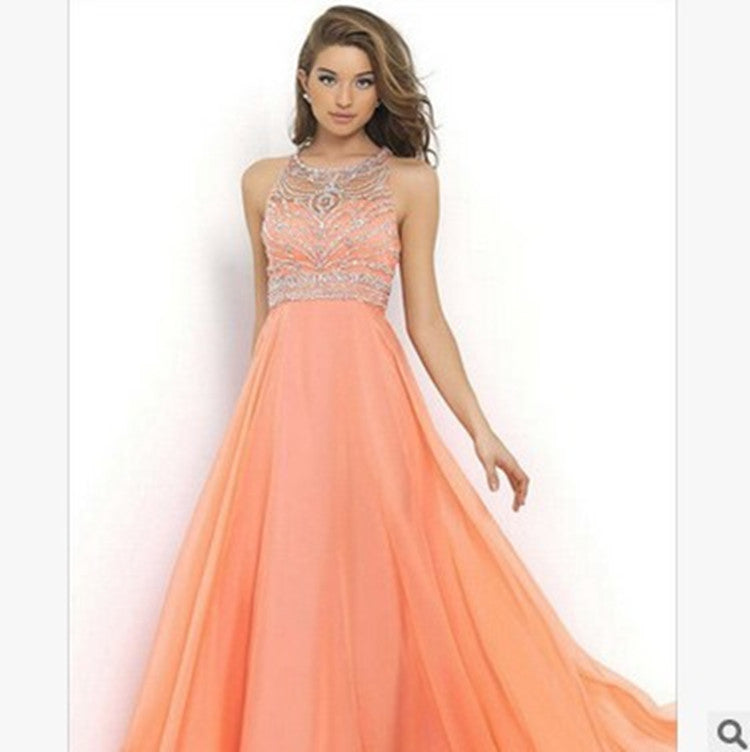 Halterneck Solid Color Long Maxi Dress | Pink | GlamzLife