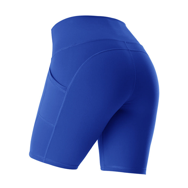 High Waist Fitness Gym Leggings With Pockets | Bright blue | GlamzLife