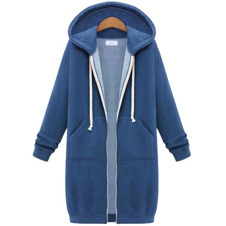 Hooded Long Sleeved Women's Jacket | Light blue | GlamzLife