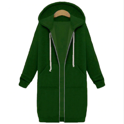 Hooded Long Sleeved Women's Jacket | Green | GlamzLife