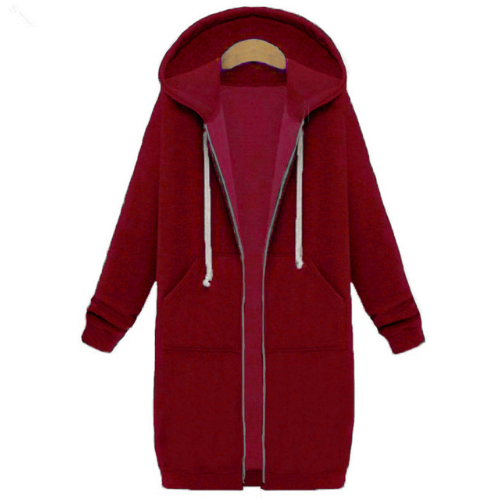Hooded Long Sleeved Women's Jacket | Red | GlamzLife