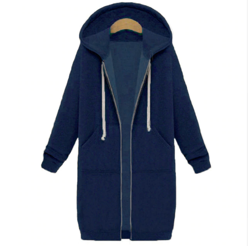 Hooded Long Sleeved Women's Jacket | Blue | GlamzLife