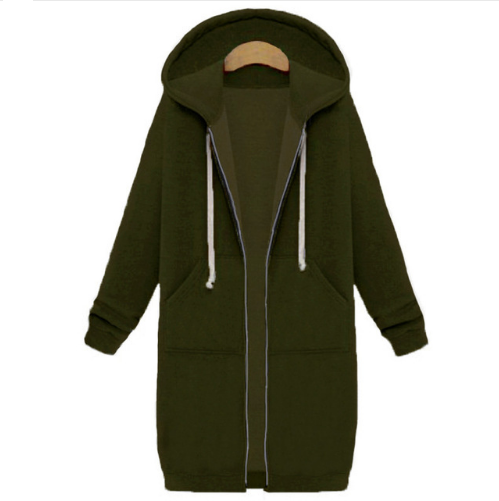 Hooded Long Sleeved Women's Jacket | Army Green | GlamzLife