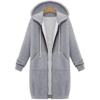 Hooded Long Sleeved Women's Jacket | Grey black | GlamzLife