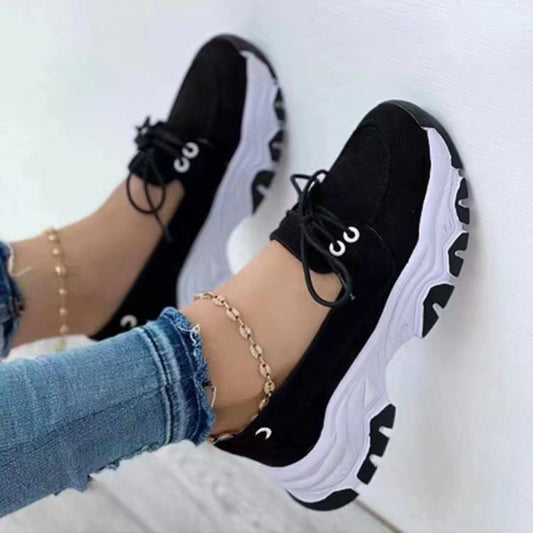 Lace-up Sneakers For Women Running Walking Sports Chunky Shoes | GlamzLife