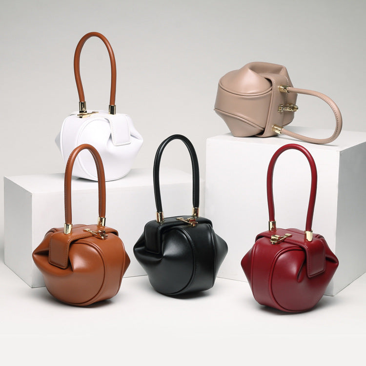 Leather Fashionable Dumpling Handbag GlamzLife