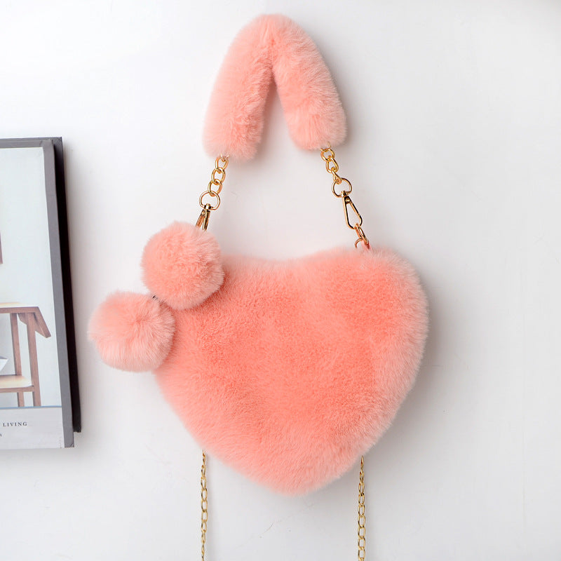 Love Bags Soft Plush Handbags Women Valentine's Day Party Bag GlamzLife