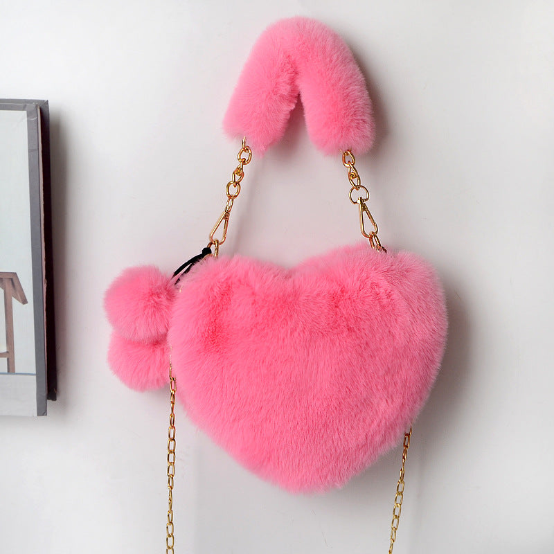 Love Bags Soft Plush Handbags Women Valentine's Day Party Bag GlamzLife