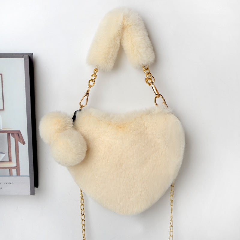 Love Bags Soft Plush Handbags Women Valentine's Day Party Bag GlamzLife