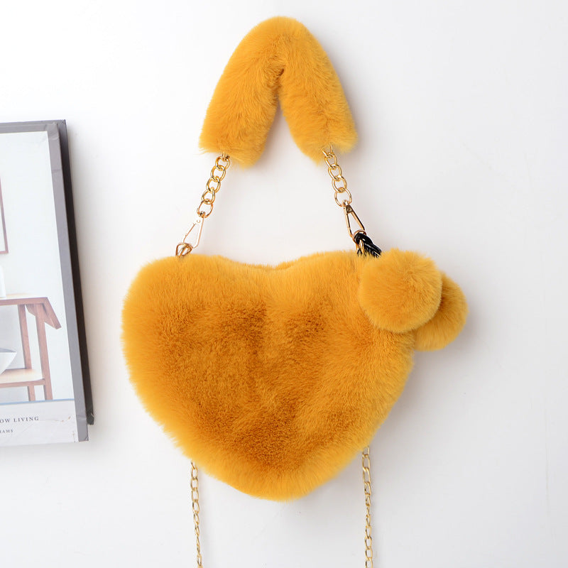 Love Bags Soft Plush Handbags Women Valentine's Day Party Bag GlamzLife