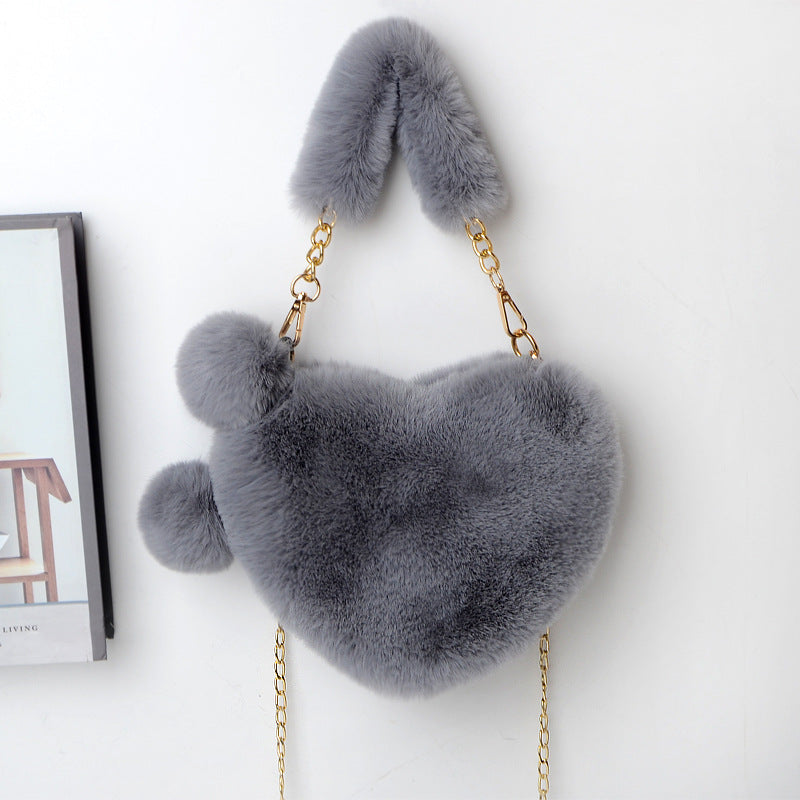 Love Bags Soft Plush Handbags Women Valentine's Day Party Bag GlamzLife