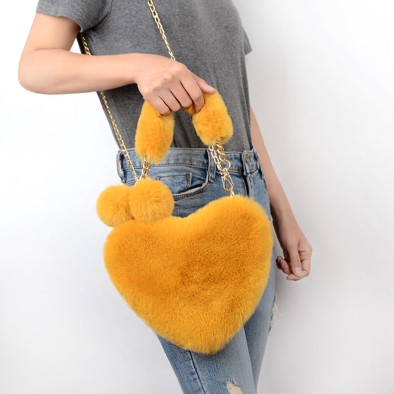 Love Bags Soft Plush Handbags Women Valentine's Day Party Bag GlamzLife