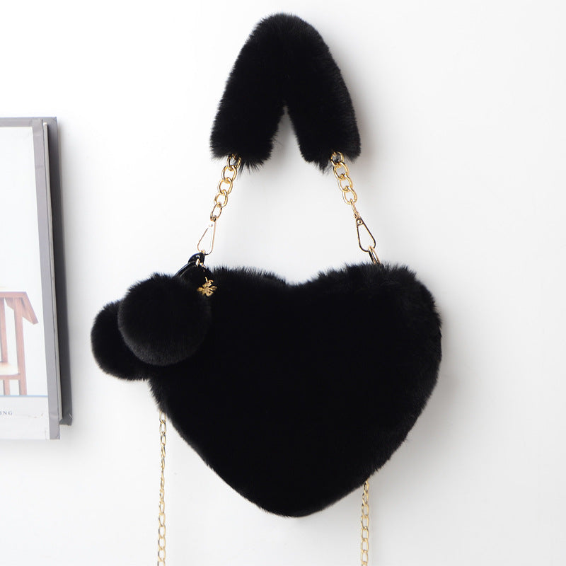 Love Bags Soft Plush Handbags Women Valentine's Day Party Bag GlamzLife