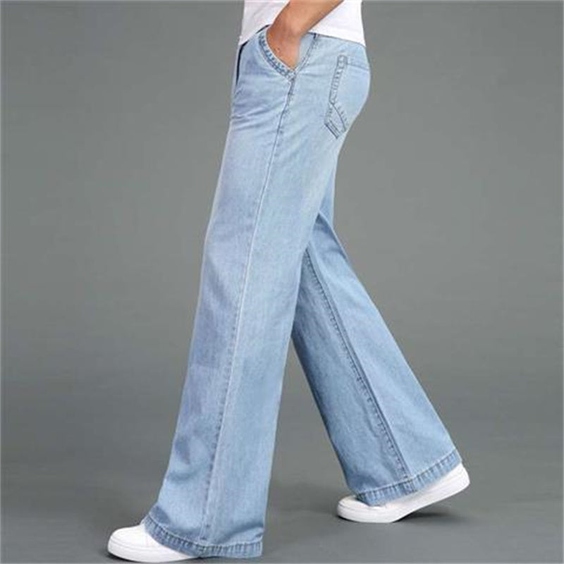 Men's Loose Straight-leg Wide-leg Flared Jeans GlamzLife
