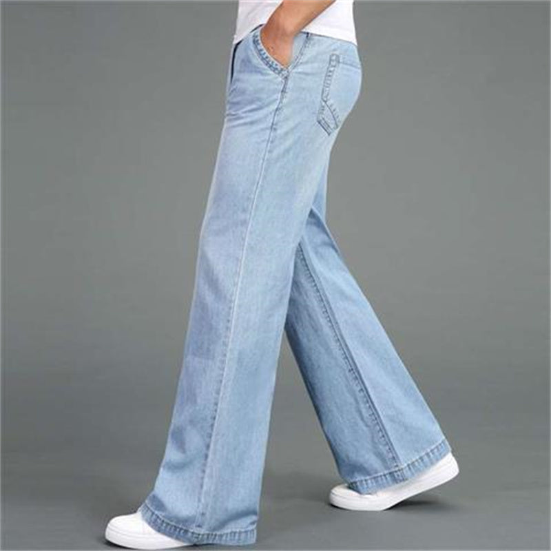 Men's Loose Straight-leg Wide-leg Flared Jeans | GlamzLife