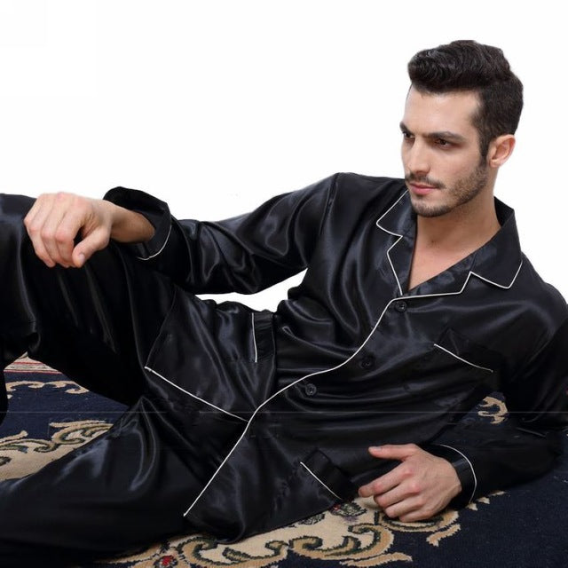 Men's Night Wear Silk Satin Pajamas Suit GlamzLife
