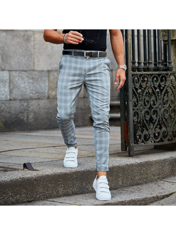 Men's Plaid Loose Casual Trousers | GlamzLife