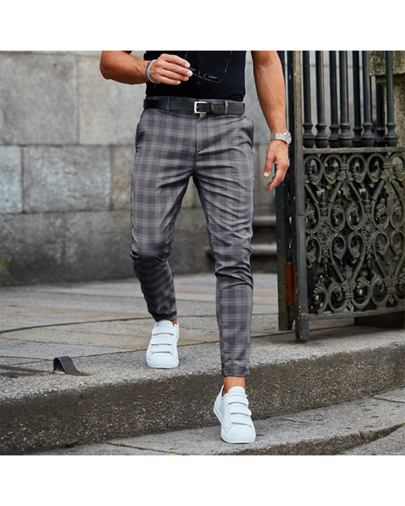 Men's Plaid Loose Casual Trousers | GlamzLife