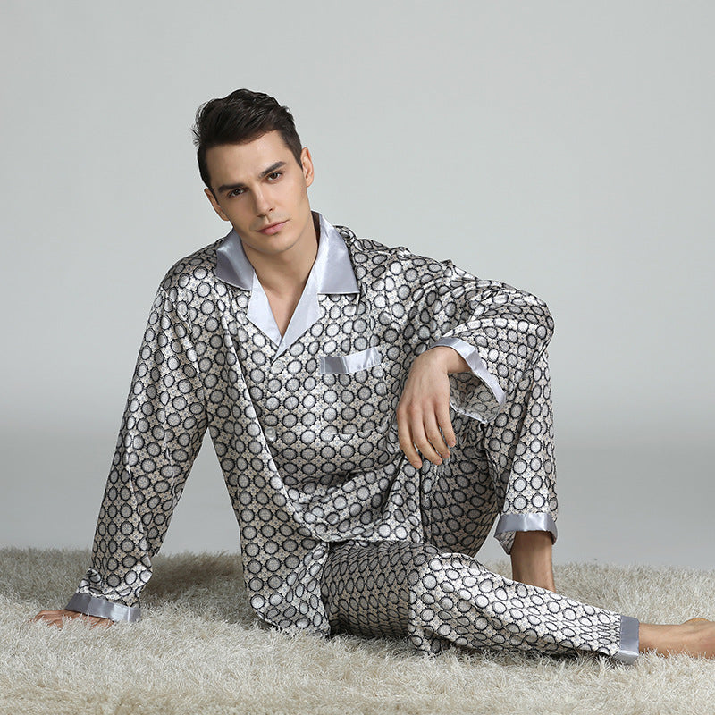Men's Printed Silk Pajama Suit GlamzLife