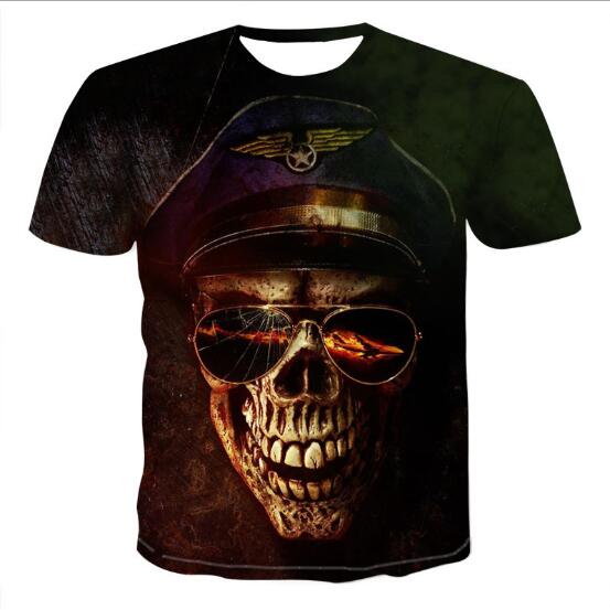 Men's Skull 3D Printed T-shirts GlamzLife