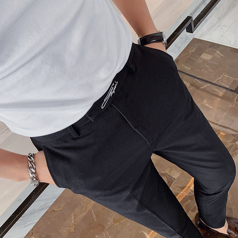 Men's Slim Fit Straight Casual Trousers GlamzLife