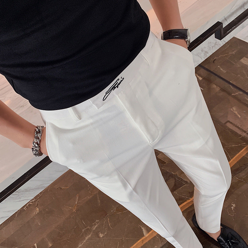 Men's Slim Fit Straight Casual Trousers GlamzLife