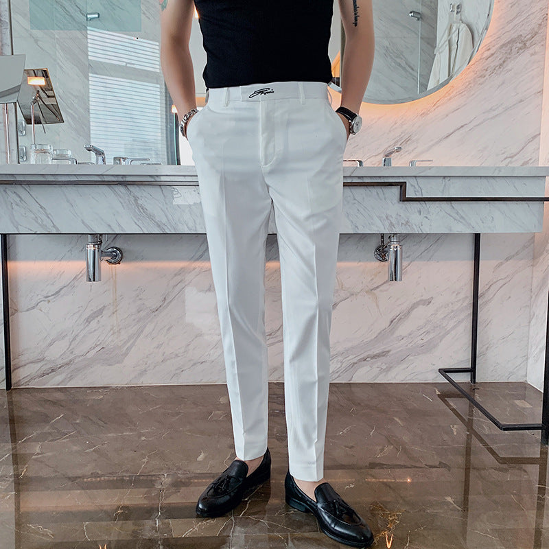 Men's Slim Fit Straight Casual Trousers GlamzLife