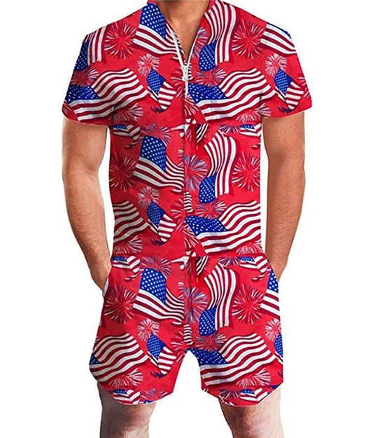 Men's Trendy Summer Printed Jumpsuit | GlamzLife