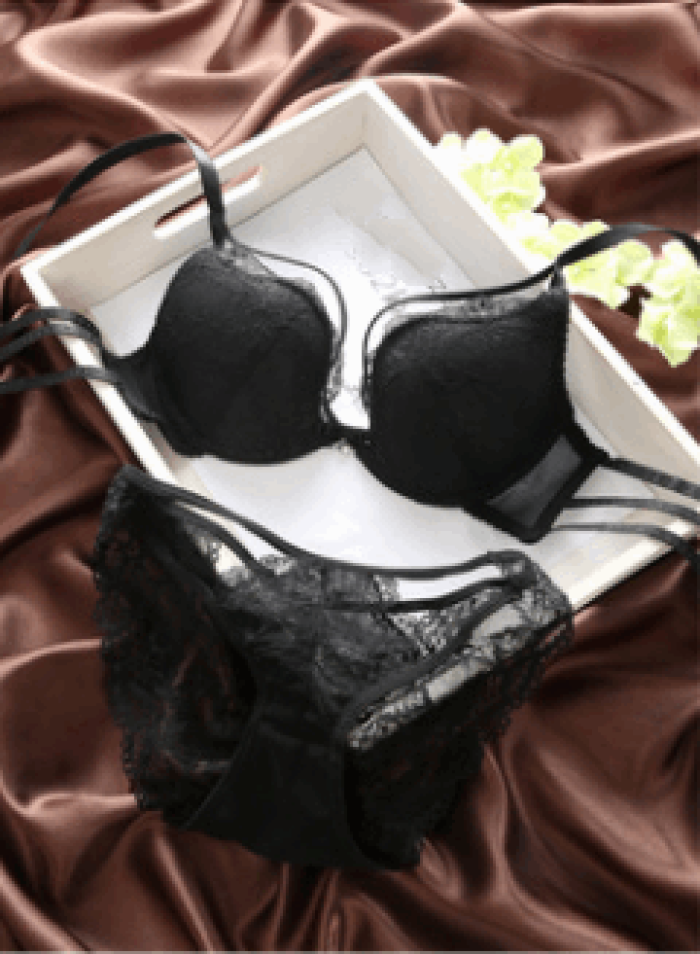 Non-Convertible Straps Push Up Bra Set GlamzLife