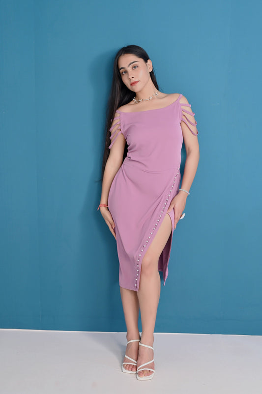 Pearl Adorned Sheath Dress | GlamzLife