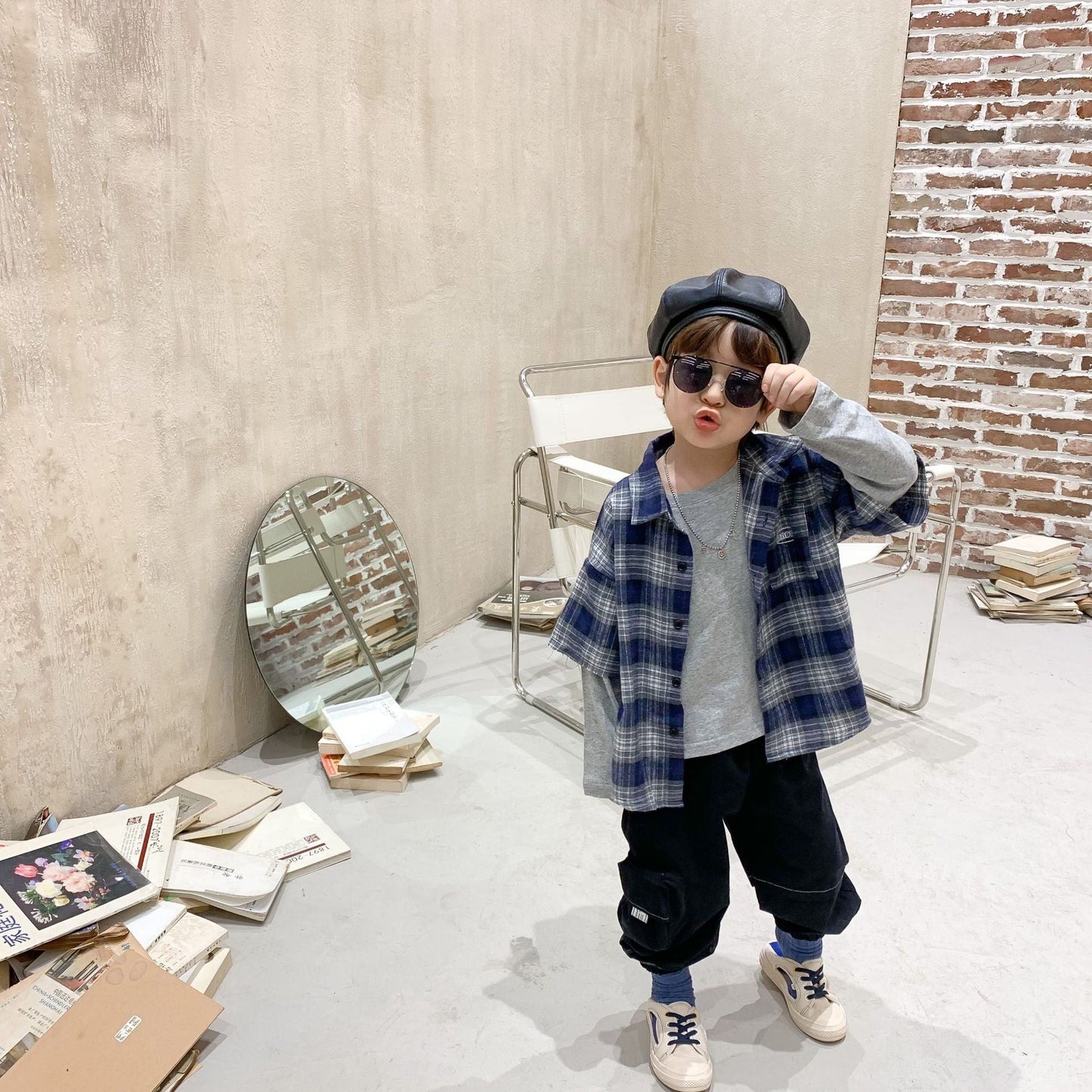 Plaid Shirt With T-shirt For Boy's | GlamzLife