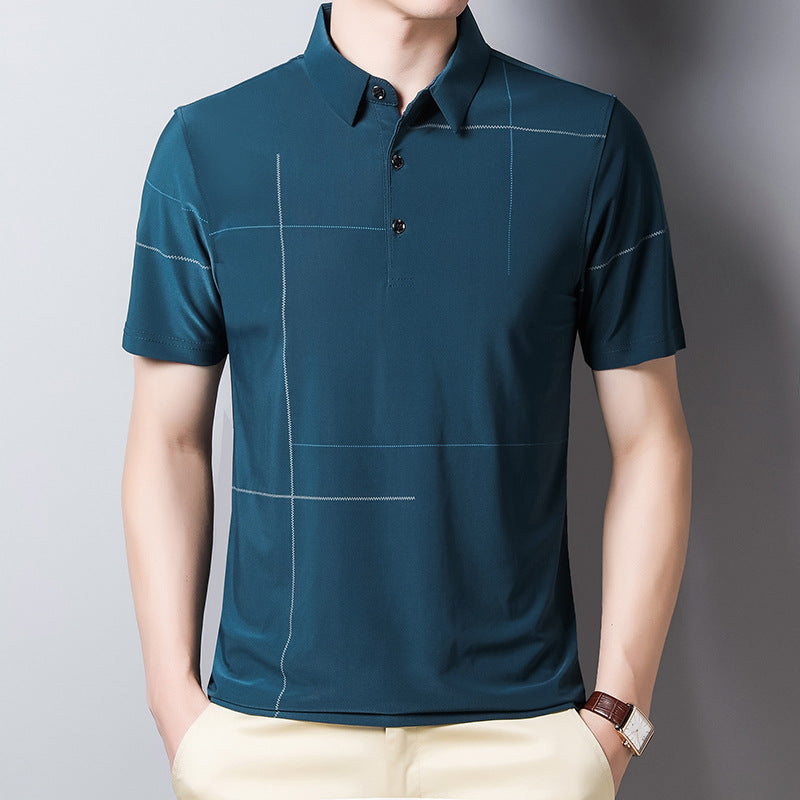 Polo Lapel Printed Short Sleeves T-shirt | GlamzLife