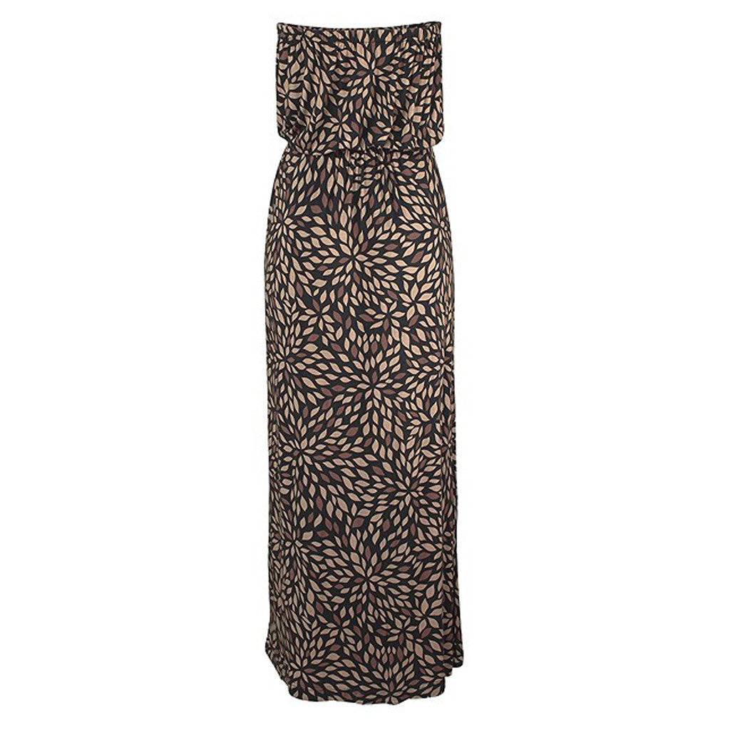Printed White & Black Maxi Dress GlamzLife