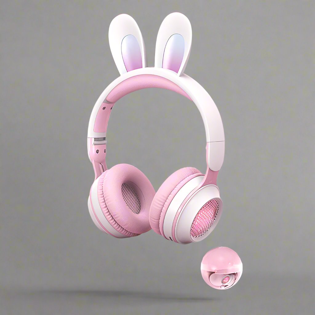 Rabbit Ear Headphones Wireless Luminous Extendable Wheat Headphones GlamzLife