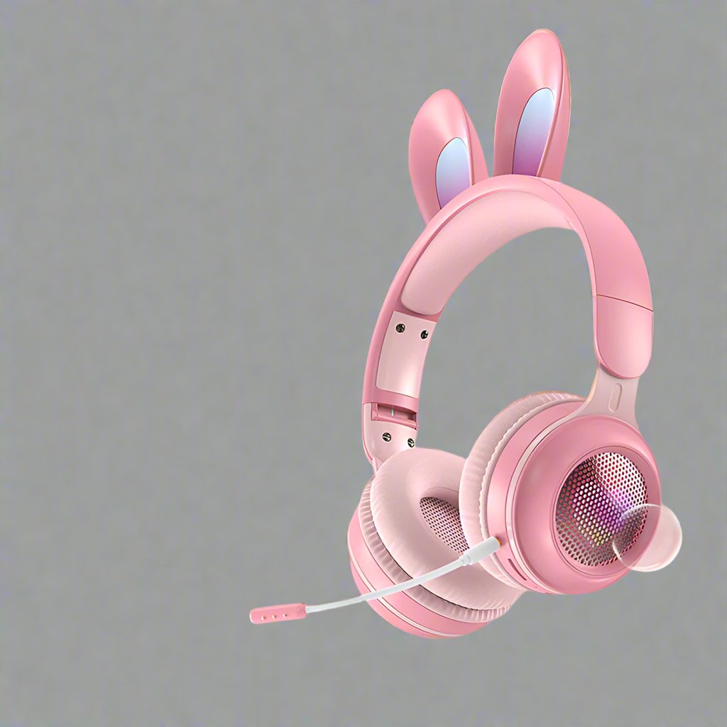 Rabbit Ear Headphones Wireless Luminous Extendable Wheat Headphones GlamzLife