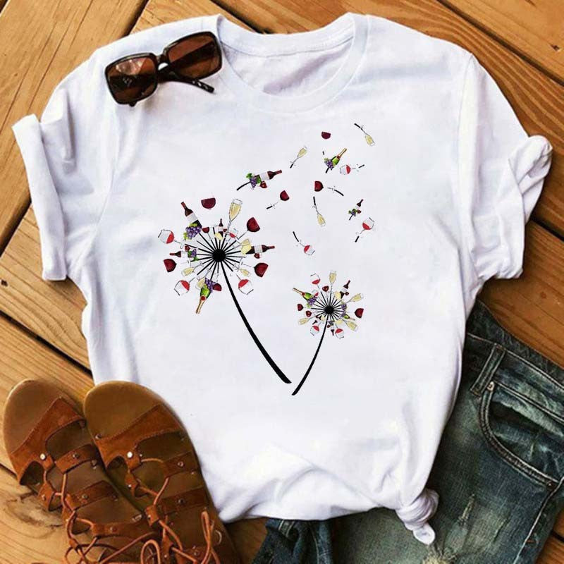 Round Neck Loose Fit Cropped T-shirt GlamzLife