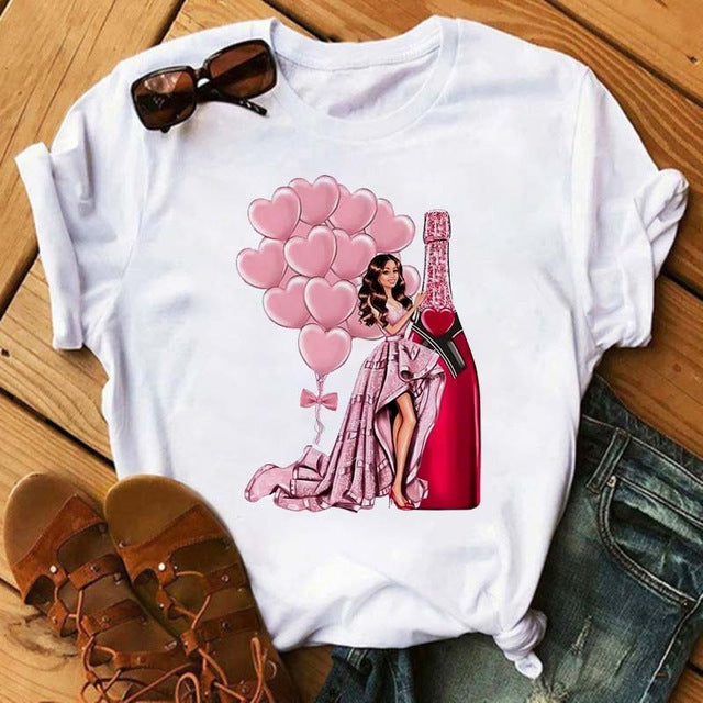 Round Neck Loose Fit Cropped T-shirt GlamzLife