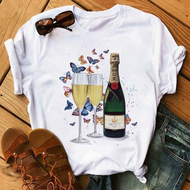 Round Neck Loose Fit Cropped T-shirt GlamzLife