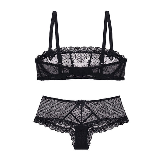 Seamless Lace Bra Set For Women | Black | GlamzLife