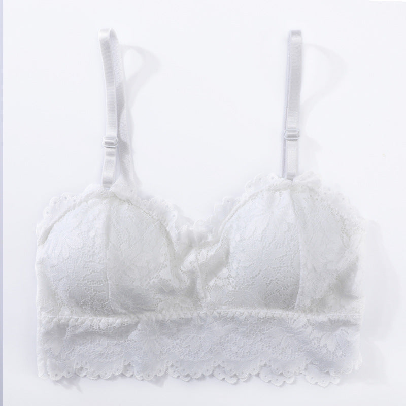 Solid Color Lace Beauty Bralette | White One size | GlamzLife