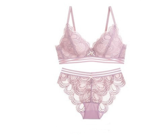 Solid Lace Up Bra Set GlamzLife