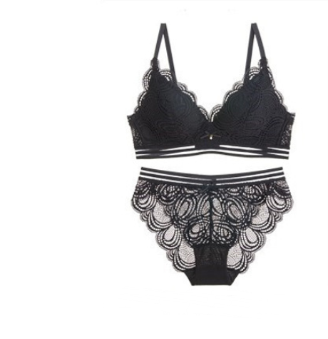 Solid Lace Up Bra Set GlamzLife
