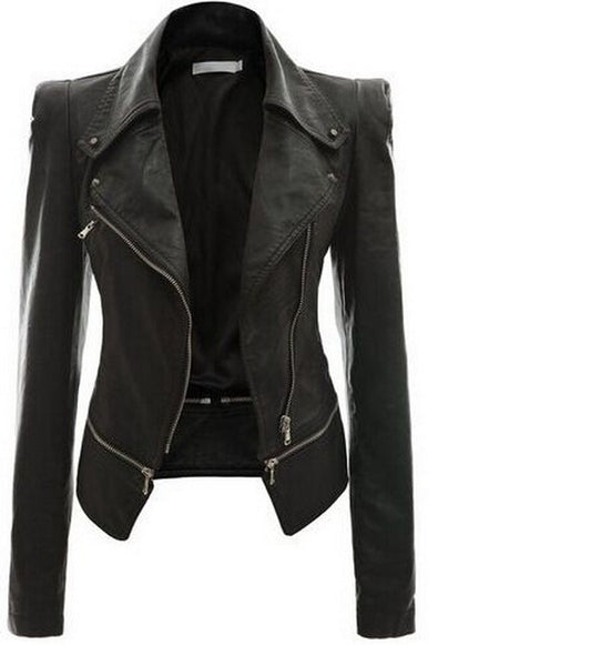 Stylish Leather Zipper Jackets For Women's | black | GlamzLife