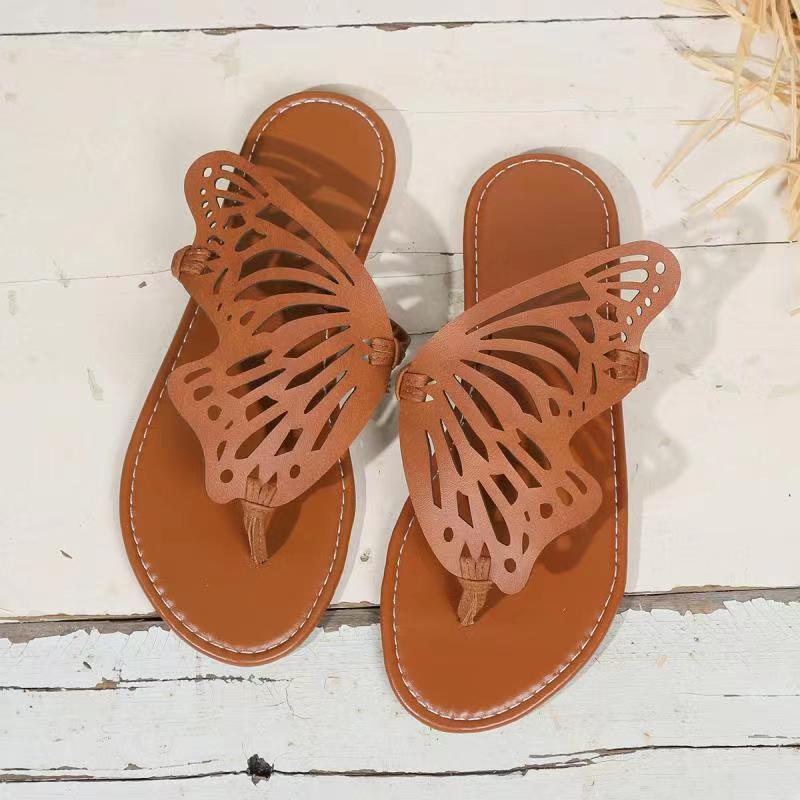 Summer Sandals Vintage Flip Flop Butterfly Wings Flat Shoes Outdoor Slippers | GlamzLife