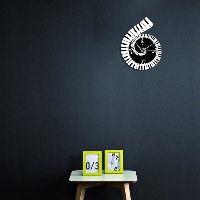 Treble Clef Piano Keyboard Musical Notes Wall Clock GlamzLife