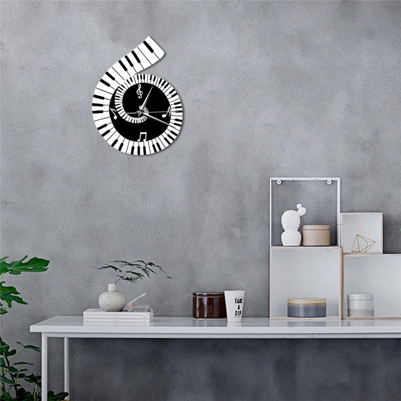 Treble Clef Piano Keyboard Musical Notes Wall Clock GlamzLife