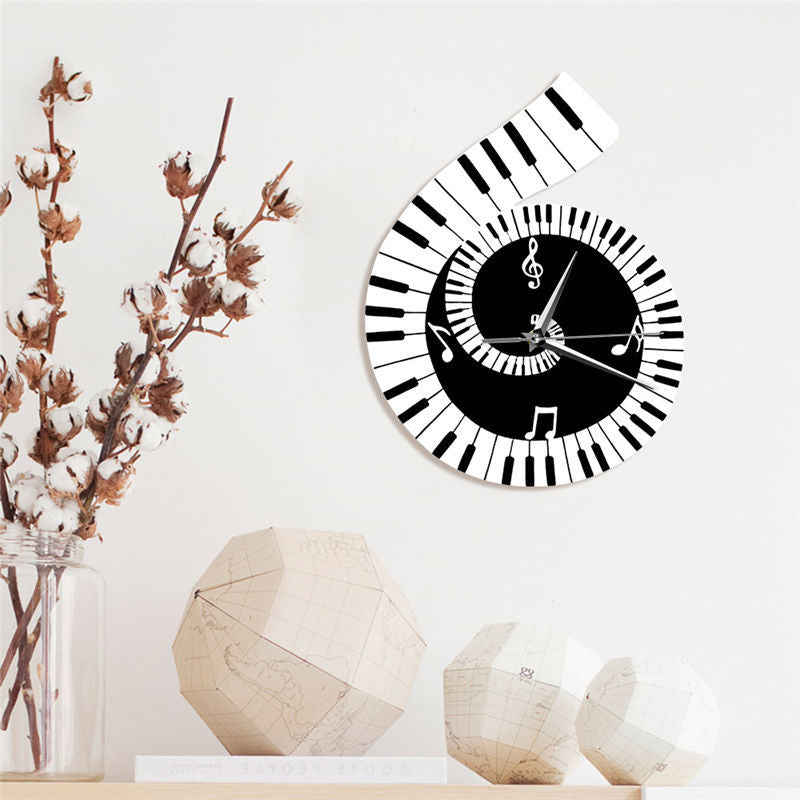 Treble Clef Piano Keyboard Musical Notes Wall Clock GlamzLife