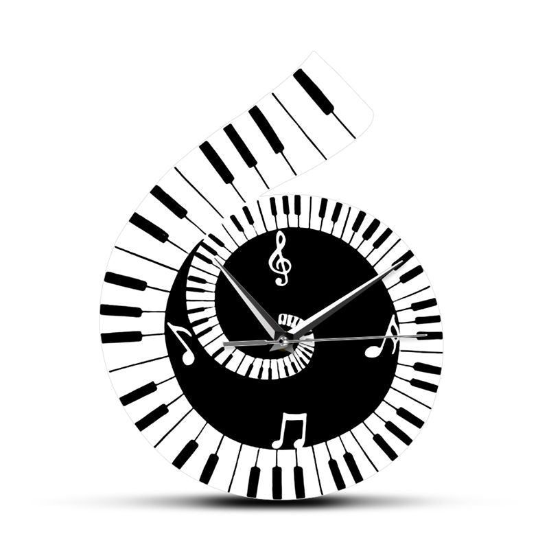Treble Clef Piano Keyboard Musical Notes Wall Clock GlamzLife
