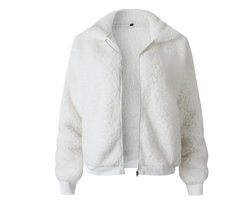 Velvet Lapel Short Jacket For Women's | White | GlamzLife