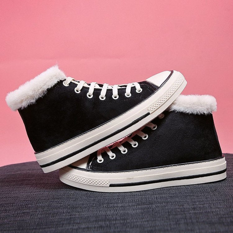 Velvet Thick Leopard Print Women's Sneakers GlamzLife